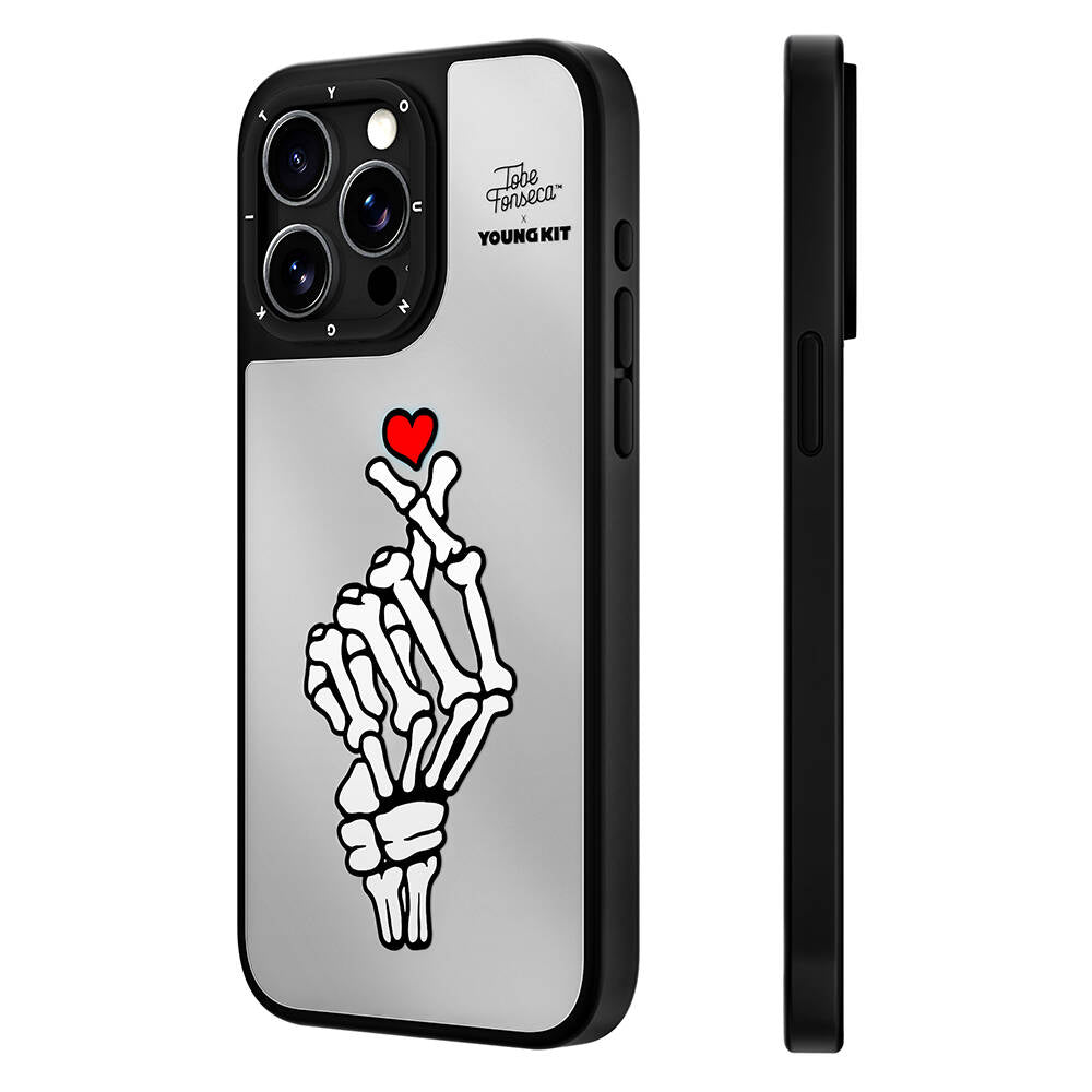 Apple iPhone 15 Pro Kılıf Tobias Fonseca Tasarımlı Youngkit Mirror Kapak Pembe