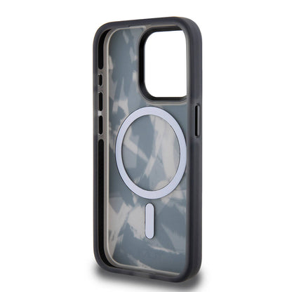 iPhone 15 Pro Kılıf TUMI Orjinal Lisanslı M-safe Şarj Özellikli Buzlanmış Saydam Fırça Kamuflajı Desenli Kılıf