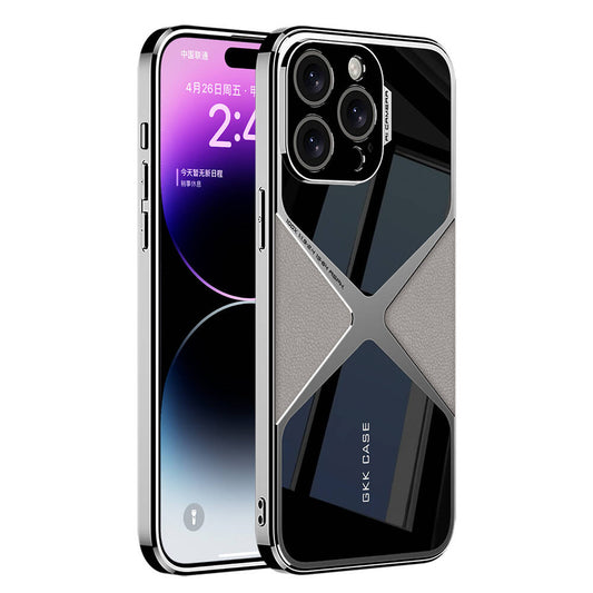 iPhone 15 Pro Kılıf Ultra İnce Kamera Korumalı PC + Deri Arka Yüzey Zore X-Pro Kılıf