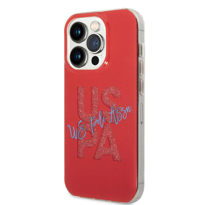 iPhone 15 Pro Kılıf U.S. Polo Assn. Orjinal Lisanslı Simli Parlak Alfabe Tasarım Kılıf