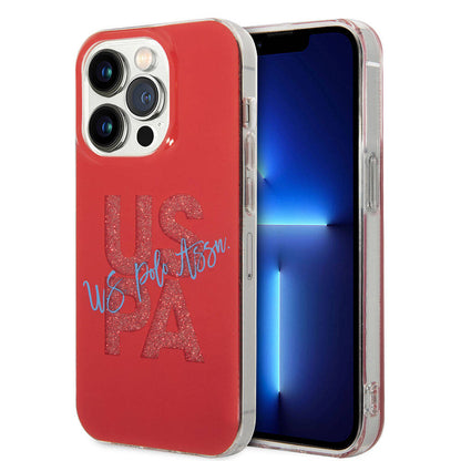 iPhone 15 Pro Kılıf U.S. Polo Assn. Orjinal Lisanslı Simli Parlak Alfabe Tasarım Kılıf