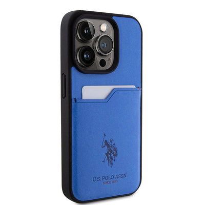 Apple iPhone 15 Pro Kılıf U.S. Polo Assn. Orjinal Lisanslı Baskı Logolu PU Kartlıklı Kapak Kırmızı
