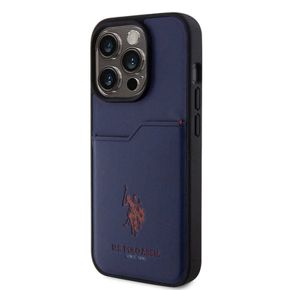 iPhone 15 Pro Kılıf U.S. Polo Assn. Orjinal Lisanslı Baskı Logolu PU Kartlıklı Kılıf