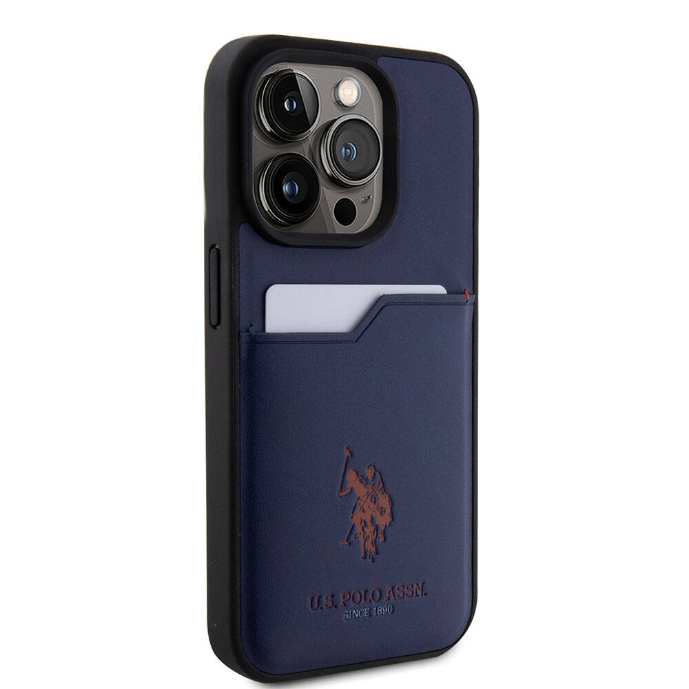 iPhone 15 Pro Kılıf U.S. Polo Assn. Orjinal Lisanslı Baskı Logolu PU Kartlıklı Kılıf