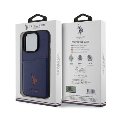 Apple iPhone 15 Pro Kılıf U.S. Polo Assn. Orjinal Lisanslı Baskı Logolu PU Kartlıklı Kapak Kırmızı