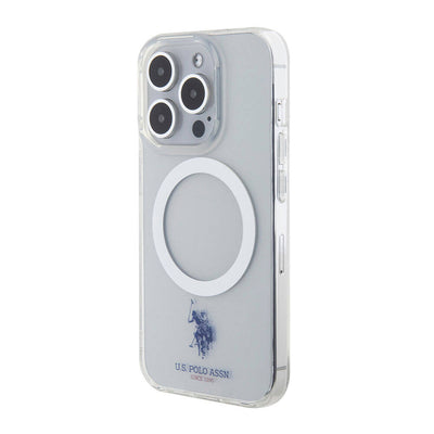 Apple iPhone 15 Pro Kılıf U.S. Polo Assn. Orjinal Lisanslı Magsafe Şarj Özellikli Transparan Tasarım Kapak Renksiz