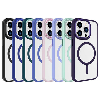 iPhone 15 Pro Kılıf Wireless Şarj Özellikli Zore Krom M-safe Silikon Kılıf