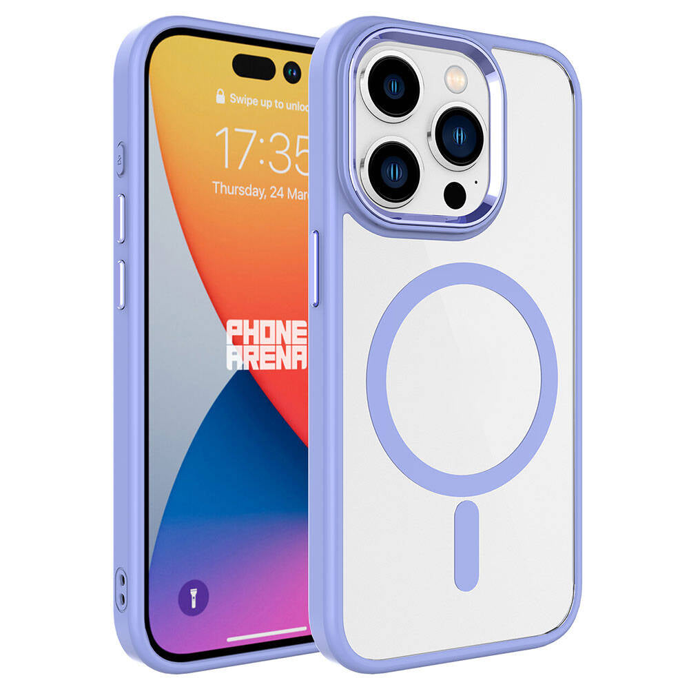 iPhone 15 Pro Kılıf Wireless Şarj Özellikli Zore Krom M-safe Silikon Kılıf