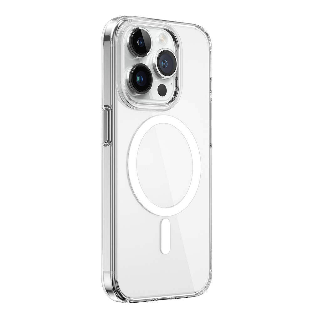 Apple iPhone 15 Pro Kılıf Wiwu BC-022 Magsafe Şarj Özellikli Şeffaf Transparan Kapak Renksiz