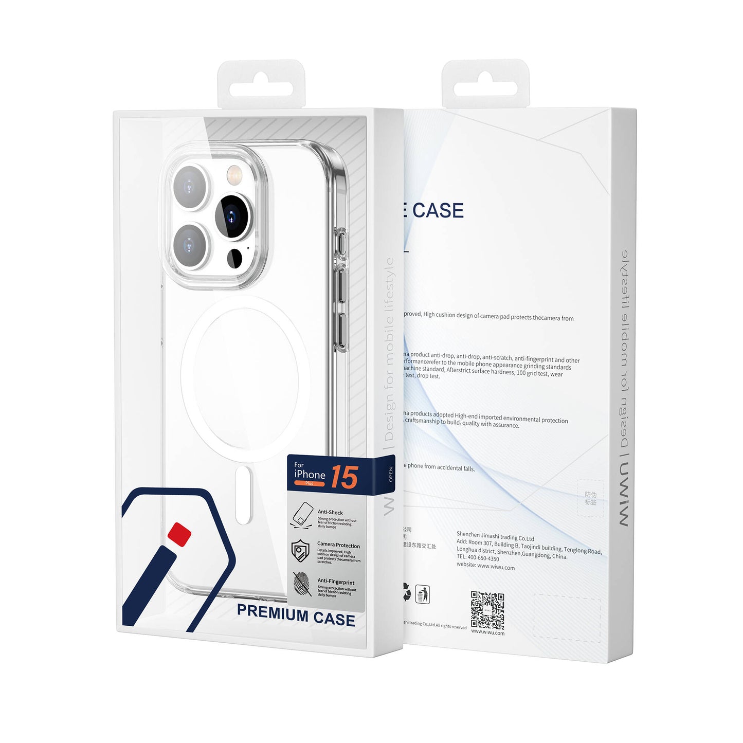 iPhone 15 Pro Kılıf Wiwu FYY-014 M-safe Şarj Özellikli Şeffaf Kılıf