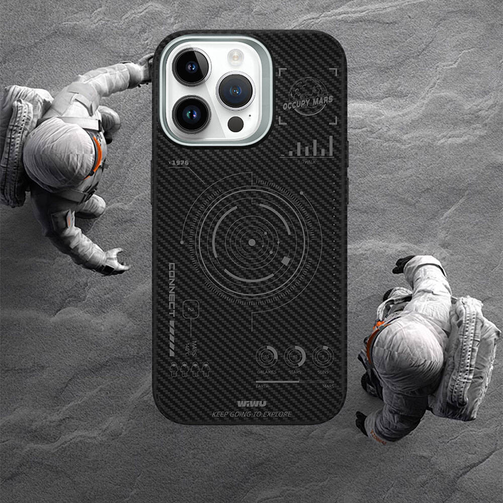 iPhone 15 Pro Kılıf Wiwu KJZ-017 Karbon Fiber 600D Explore Kevlar Kılıf