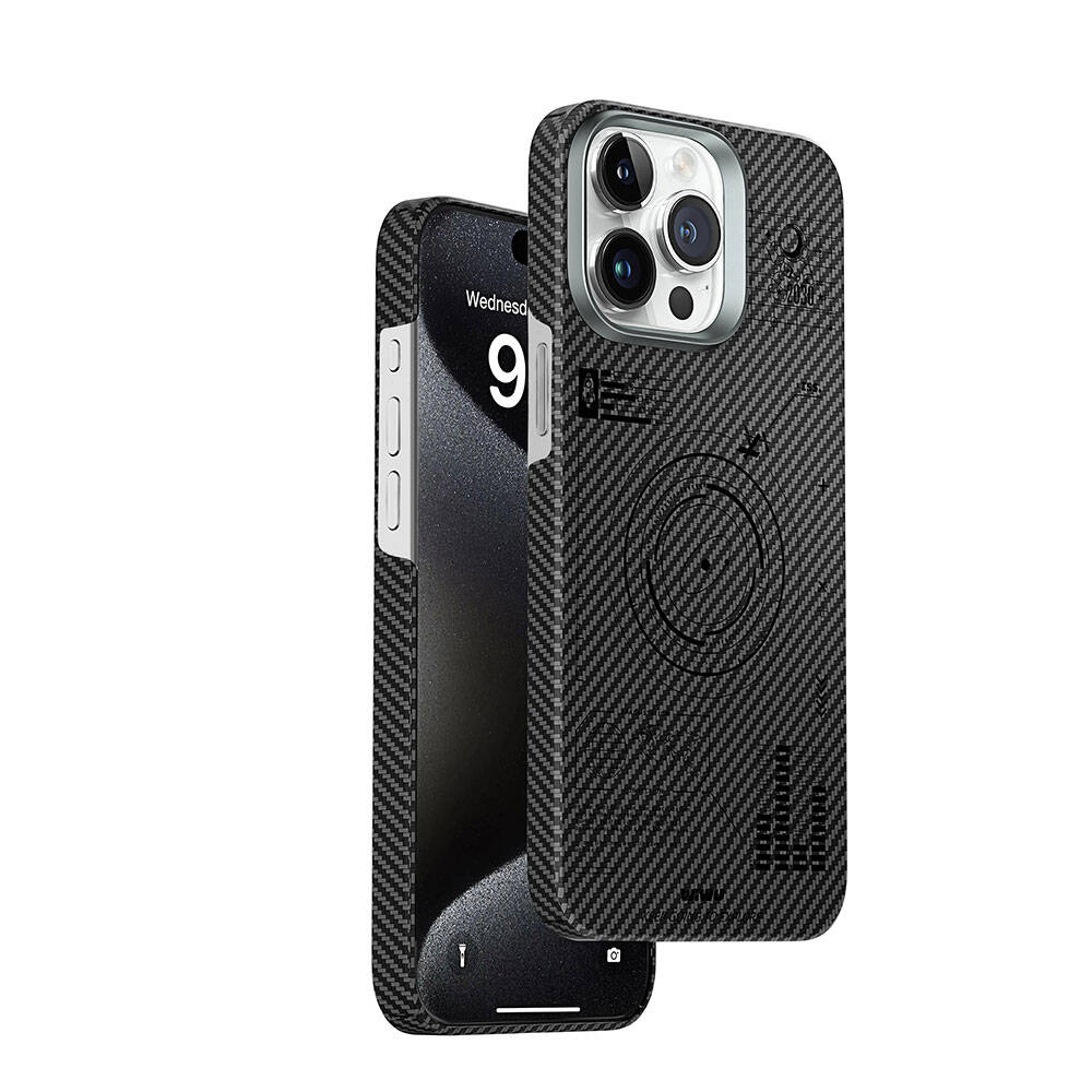 iPhone 15 Pro Kılıf Wiwu KJZ-017 Karbon Fiber 600D Explore Kevlar Kılıf