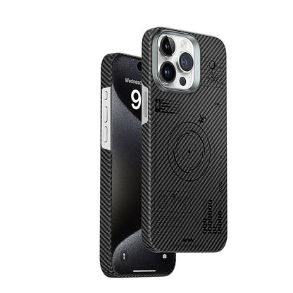 iPhone 15 Pro Kılıf Wiwu KJZ-017 Karbon Fiber 600D Explore Kevlar Kılıf