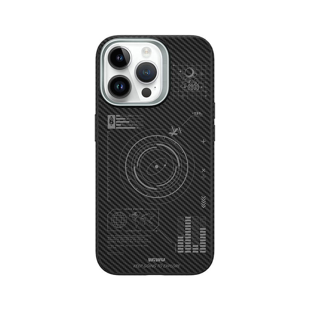 iPhone 15 Pro Kılıf Wiwu KJZ-017 Karbon Fiber 600D Explore Kevlar Kılıf