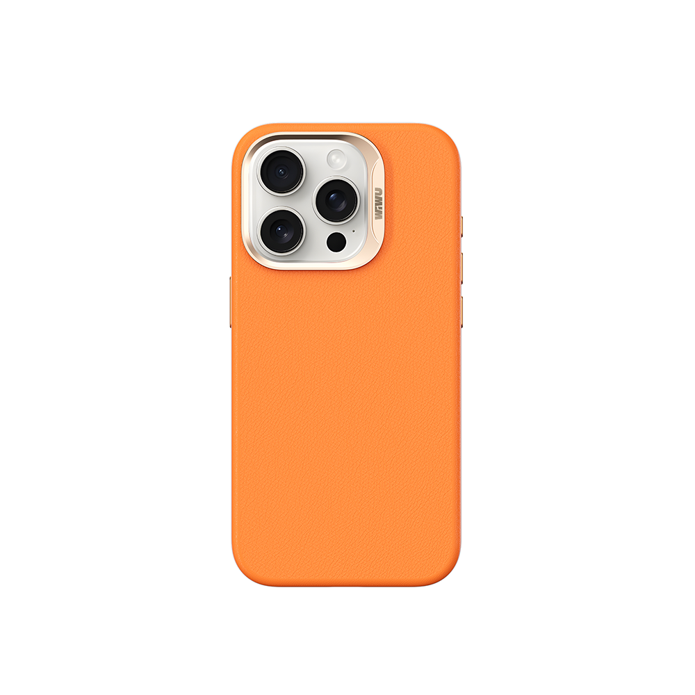 iPhone 15 Pro Kılıf Wiwu SP-019 M-safe Şarj Özellikli Vegan Leather Deri Kılıf
