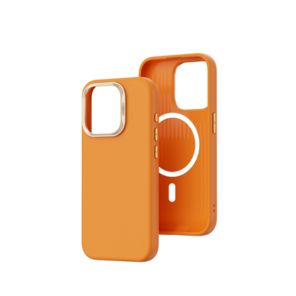 iPhone 15 Pro Kılıf Wiwu SP-019 M-safe Şarj Özellikli Vegan Leather Deri Kılıf