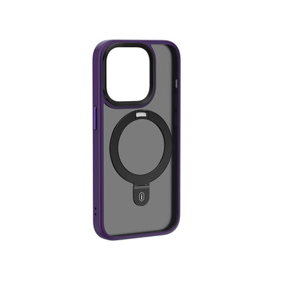 iPhone 15 Pro Max Kılıf Wiwu ZMM-010 M-safe Şarj Özellikli Mat Arka Yüzey Standlı Kılıf