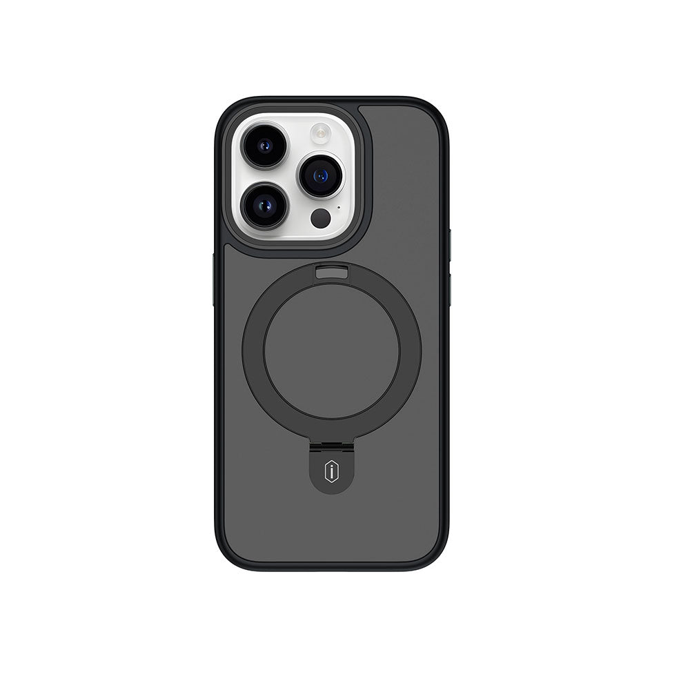 iPhone 15 Pro Max Kılıf Wiwu ZMM-010 M-safe Şarj Özellikli Mat Arka Yüzey Standlı Kılıf
