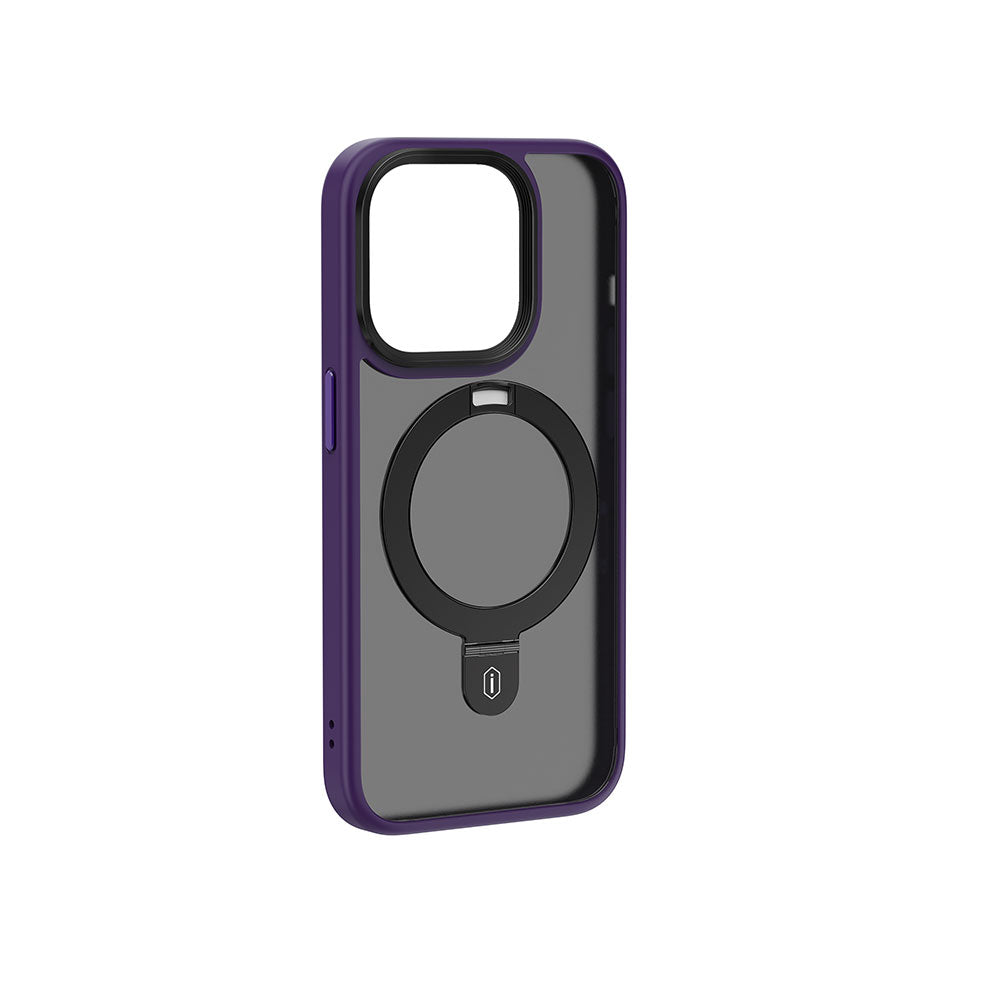 iPhone 15 Pro Kılıf Wiwu ZMM-010 M-safe Şarj Özellikli Mat Arka Yüzey Standlı Kılıf