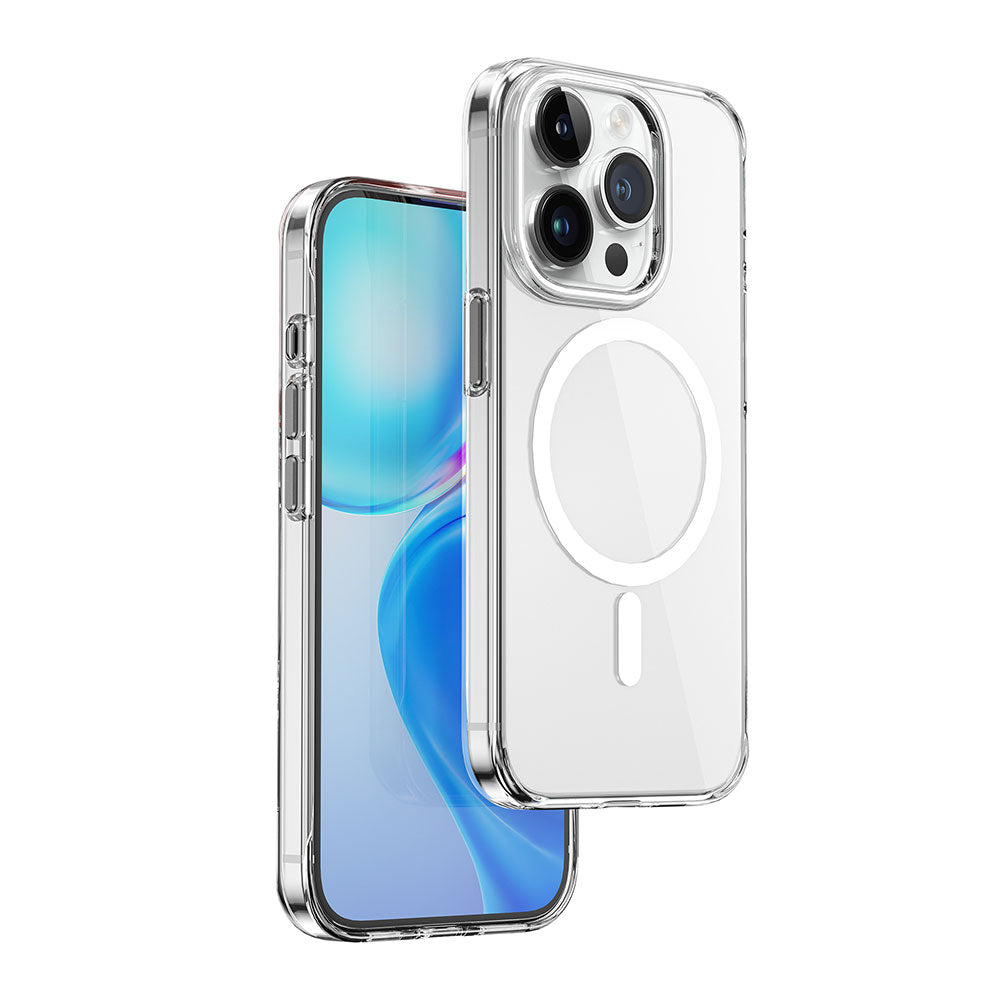 iPhone 15 Pro Kılıf Wiwu ZYS-013 M-safe Şarj Özellikli Renkli Kamera Çerçeveli Şeffaf Jelly Kılıf