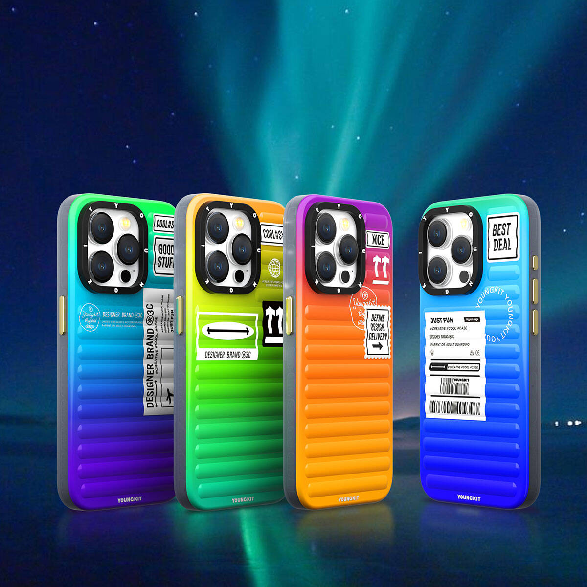 Apple iPhone 15 Pro Kılıf YoungKit The Secret Color Serisi Kapak Mor