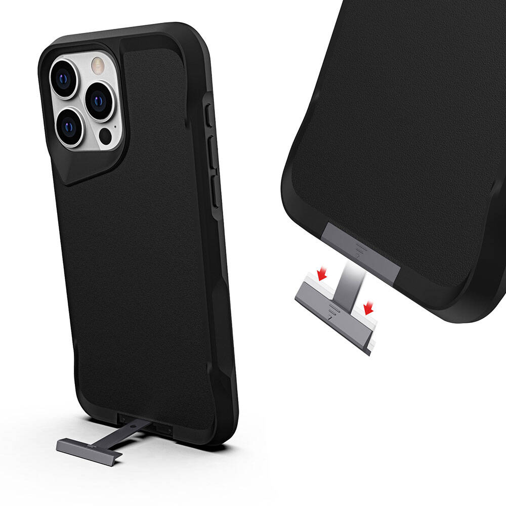 iPhone 15 Pro Kılıf Zore Airbag Kenarlı T-Max Mat Standlı Kılıf