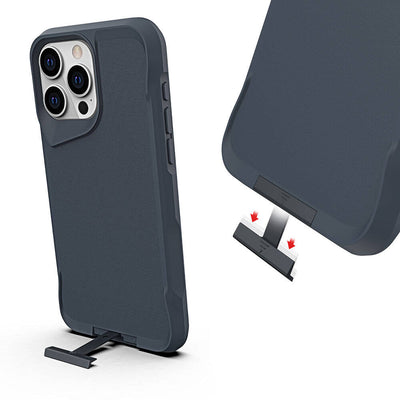 Apple iPhone 15 Pro Kılıf Zore Airbag Kenarlı T-Max Mat Standlı Kapak Gri