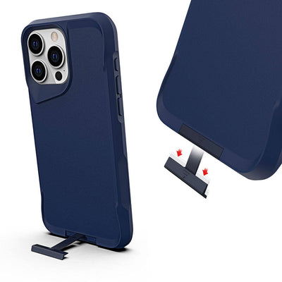 Apple iPhone 15 Pro Kılıf Zore Airbag Kenarlı T-Max Mat Standlı Kapak Siyah