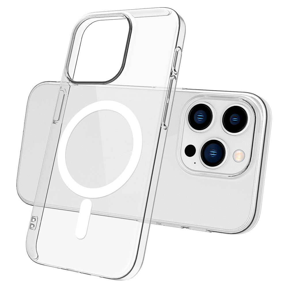 iPhone 15 Pro Kılıf Zore M-safe Şarj Özellikli Şeffaf Tek Kamera Çerçeveli Porto Kılıf