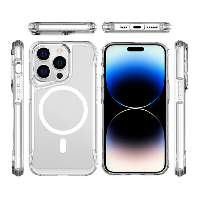 Apple iPhone 15 Pro Kılıf Zore M-safe Şarj Özellikli T-Max M-safe Kapak Renksiz