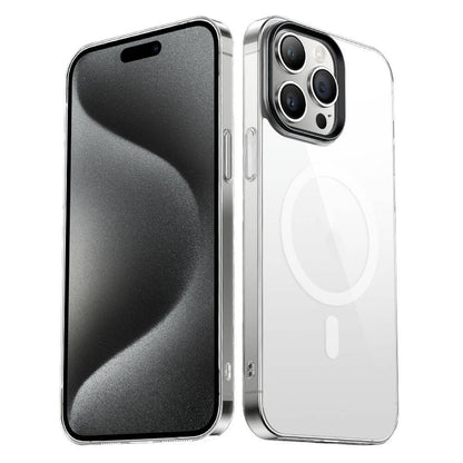 iPhone 15 Pro Kılıf Zore Wireless Şarj Özellikli Şeffaf G-Glass Kılıf