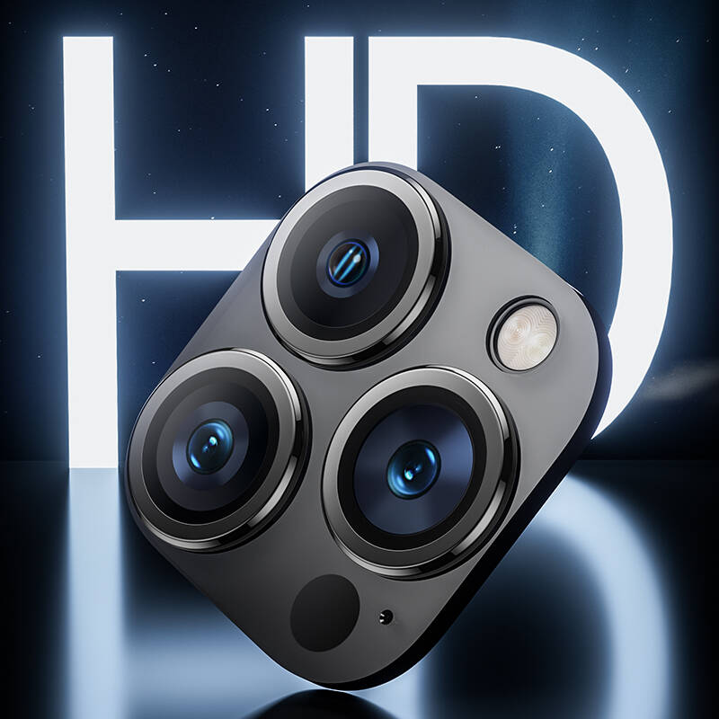 Apple iPhone 15 Pro Max Benks DR Safir Kamera Lens Koruyucu Gümüş
