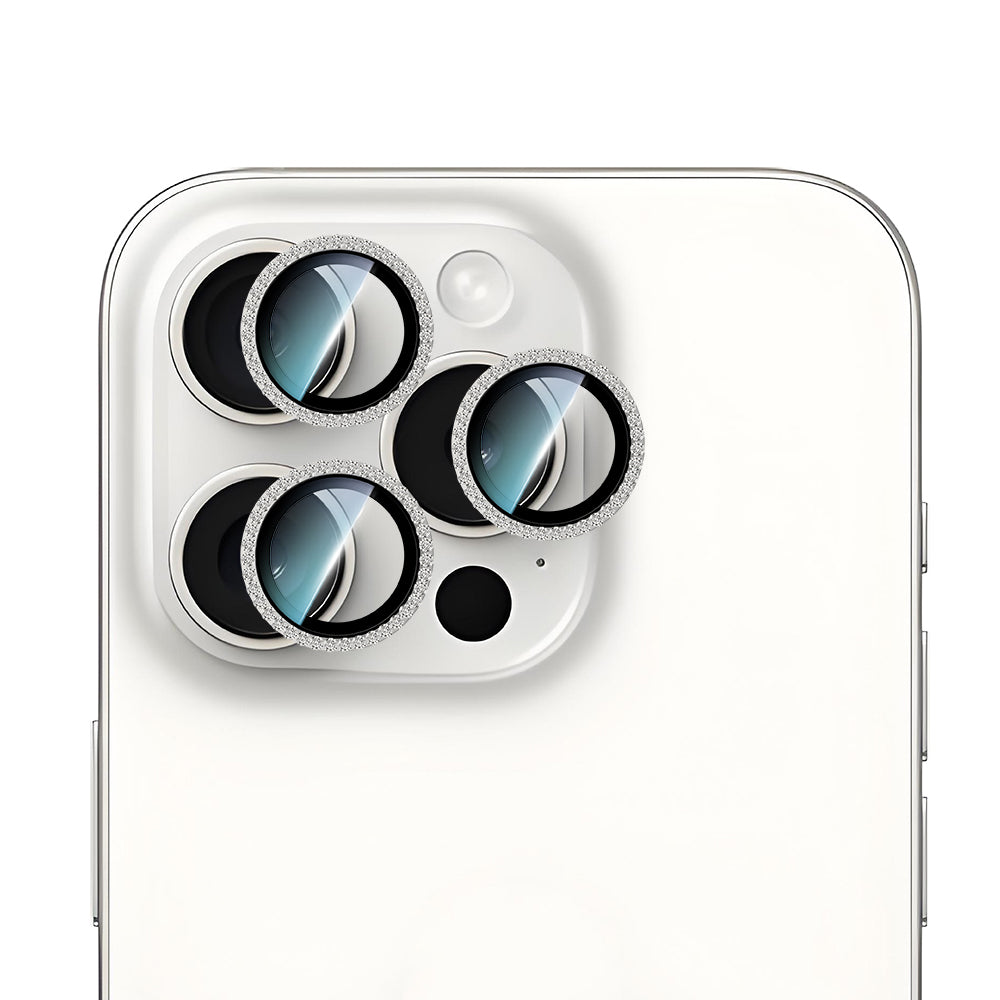 iPhone 15 Pro Max CaseWorld Alloy Sparkling Diamond Serisi Taşlı Lens Koruyucu