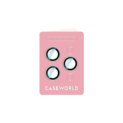 iPhone 15 Pro Max CaseWorld Alloy Sparkling Diamond Serisi Taşlı Lens Koruyucu