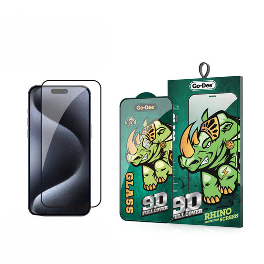 iPhone 15 Pro Max Go Des 9D Full Cover Temperli Cam Ekran Koruyucu