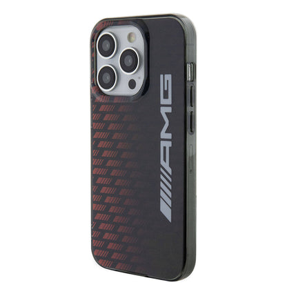 iPhone 15 Pro Max Kılıf AMG Orjinal Lisanslı Çift Katmanlı Büyük Logolu Dörtgen Şerit Desenli Kılıf