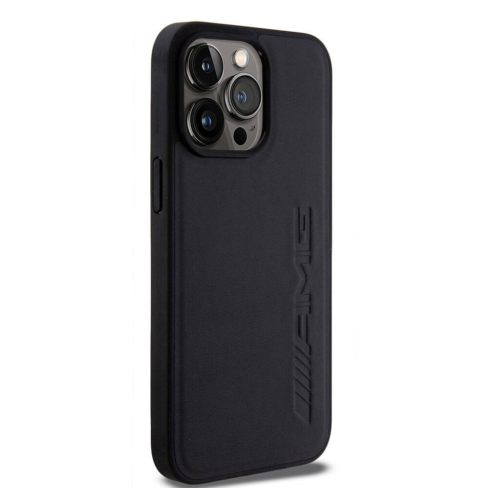 iPhone 15 Pro Max Kılıf AMG Orjinal Lisanslı M-safe Şarj Özellikli Deri Sıcak Damgalı Kılıf