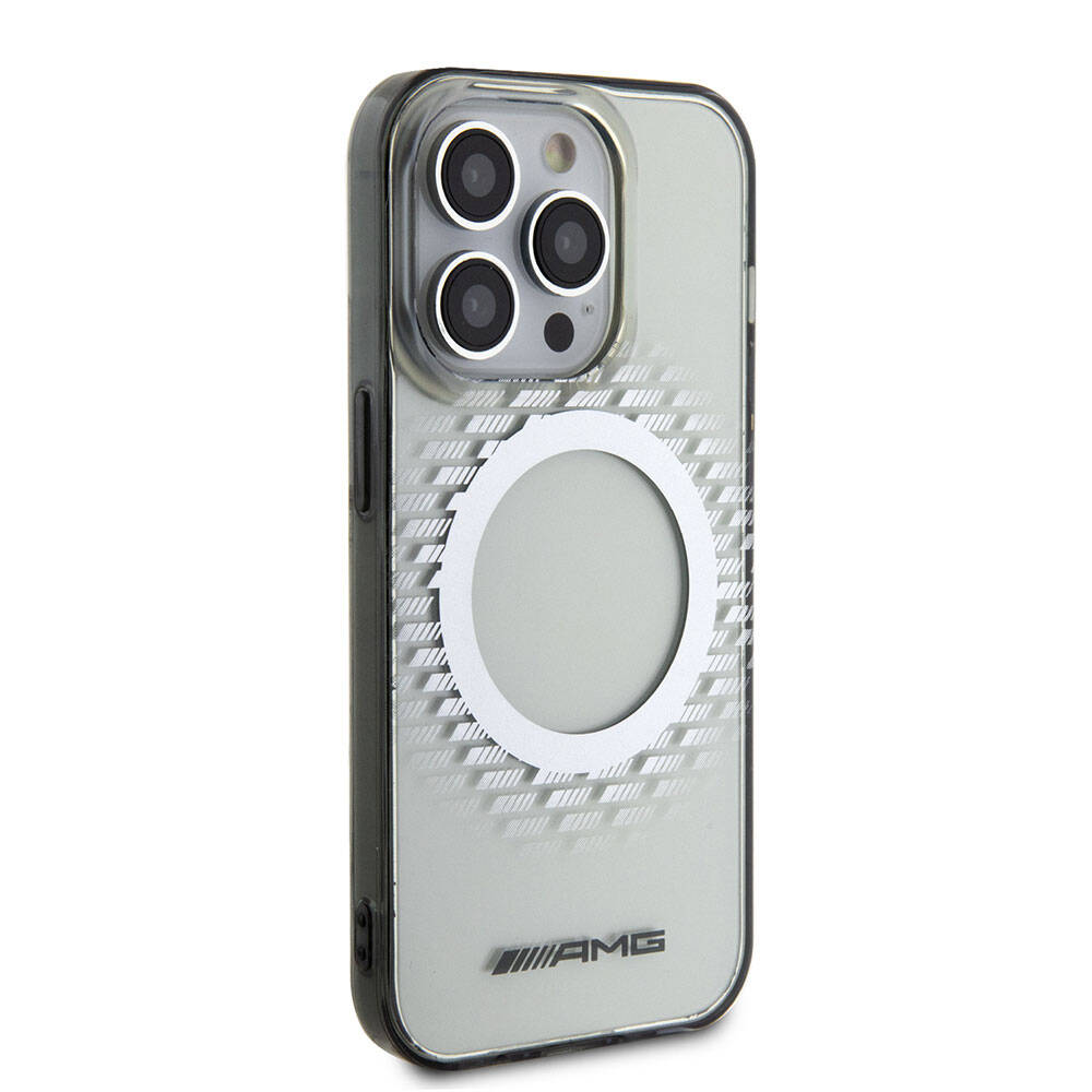 iPhone 15 Pro Max Kılıf AMG Orjinal Lisanslı M-safe Şarj Özellikli Eşkenar Dörtgen Desenli Transparan Kılıf
