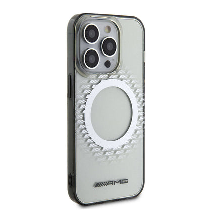 iPhone 15 Pro Max Kılıf AMG Orjinal Lisanslı M-safe Şarj Özellikli Eşkenar Dörtgen Desenli Transparan Kılıf