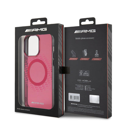 iPhone 15 Pro Max Kılıf AMG Orjinal Lisanslı M-safe Şarj Özellikli Eşkenar Dörtgen Desenli Transparan Kılıf