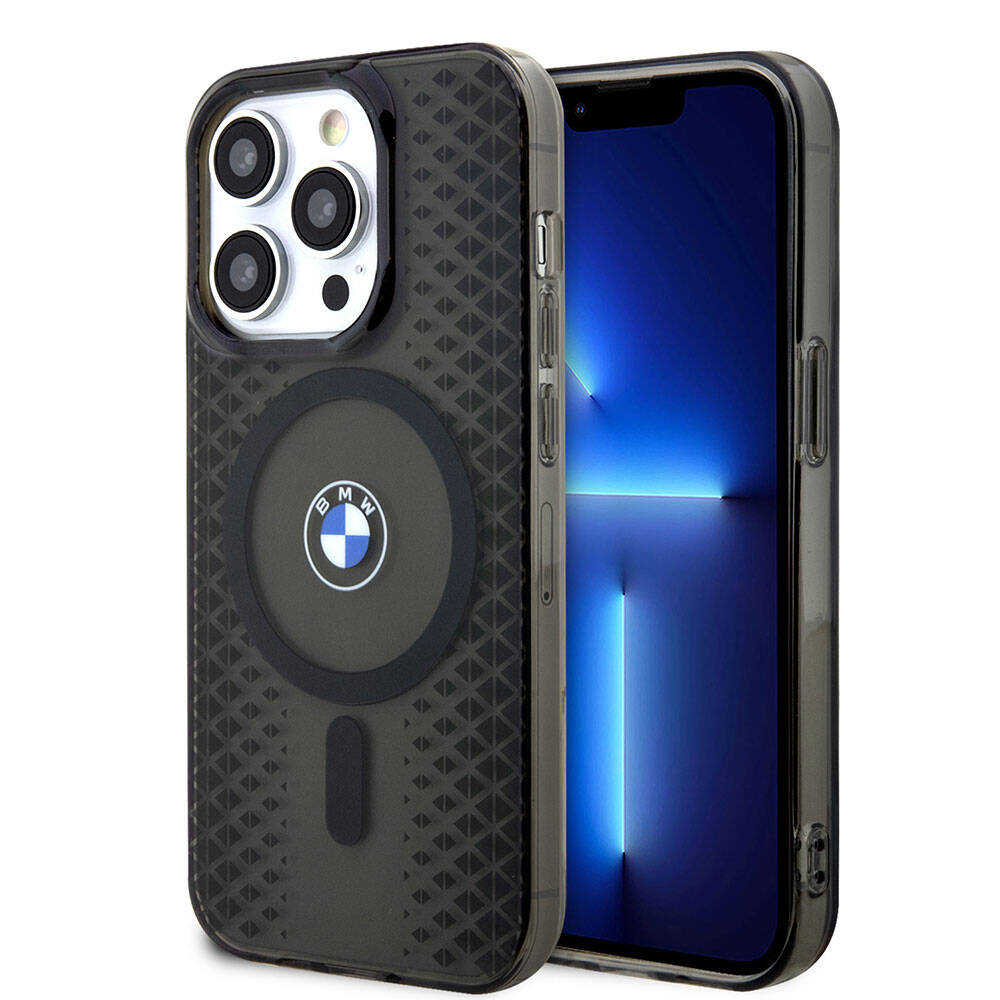 Apple iPhone 15 Pro Max Kılıf BMW Magsafe Şarj Özellikli Transparan IML Signature Orjinal Lisanslı Kapak Mavi