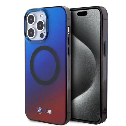 iPhone 15 Pro Max Kılıf BMW M-safe Şarj Özellikli Transparan Renk Geçişli Dizayn Orjinal Lisanslı Kılıf