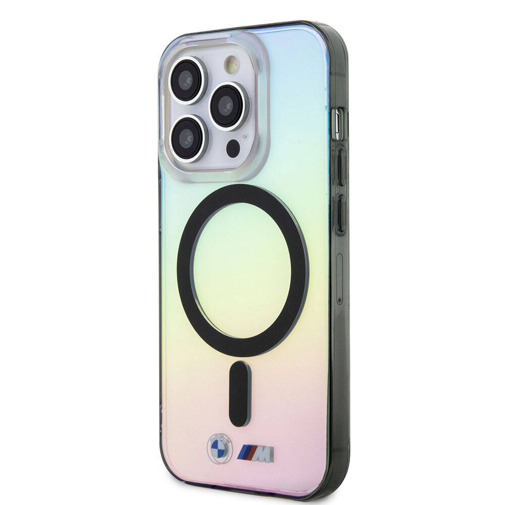 Apple iPhone 15 Pro Max Kılıf BMW Magsafe Şarj Özellikli Transparan Renk Geçişli Iridescent Orjinal Lisanslı Kapak Karışık