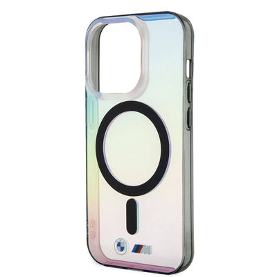 Apple iPhone 15 Pro Max Kılıf BMW Magsafe Şarj Özellikli Transparan Renk Geçişli Iridescent Orjinal Lisanslı Kapak Karışık