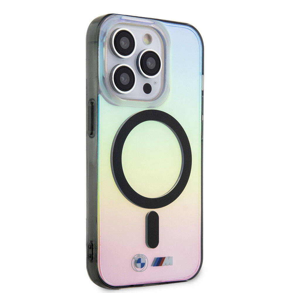 Apple iPhone 15 Pro Max Kılıf BMW Magsafe Şarj Özellikli Transparan Renk Geçişli Iridescent Orjinal Lisanslı Kapak Karışık