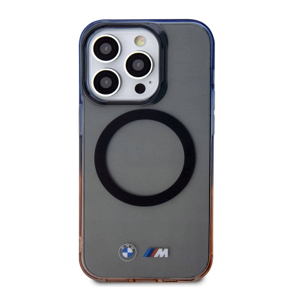 iPhone 15 Pro Max Kılıf BMW M-safe Şarj Özellikli Transparan Renkli Çerçeveli Orjinal Lisanslı Kılıf