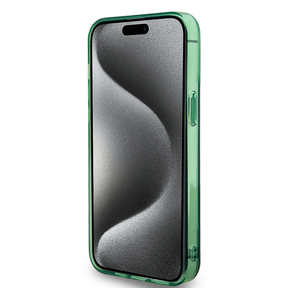 Apple iPhone 15 Pro Max Kılıf BMW Magsafe Şarj Özellikli Transparan Tricolor Stripes Orjinal Lisanslı Kapak Yeşil
