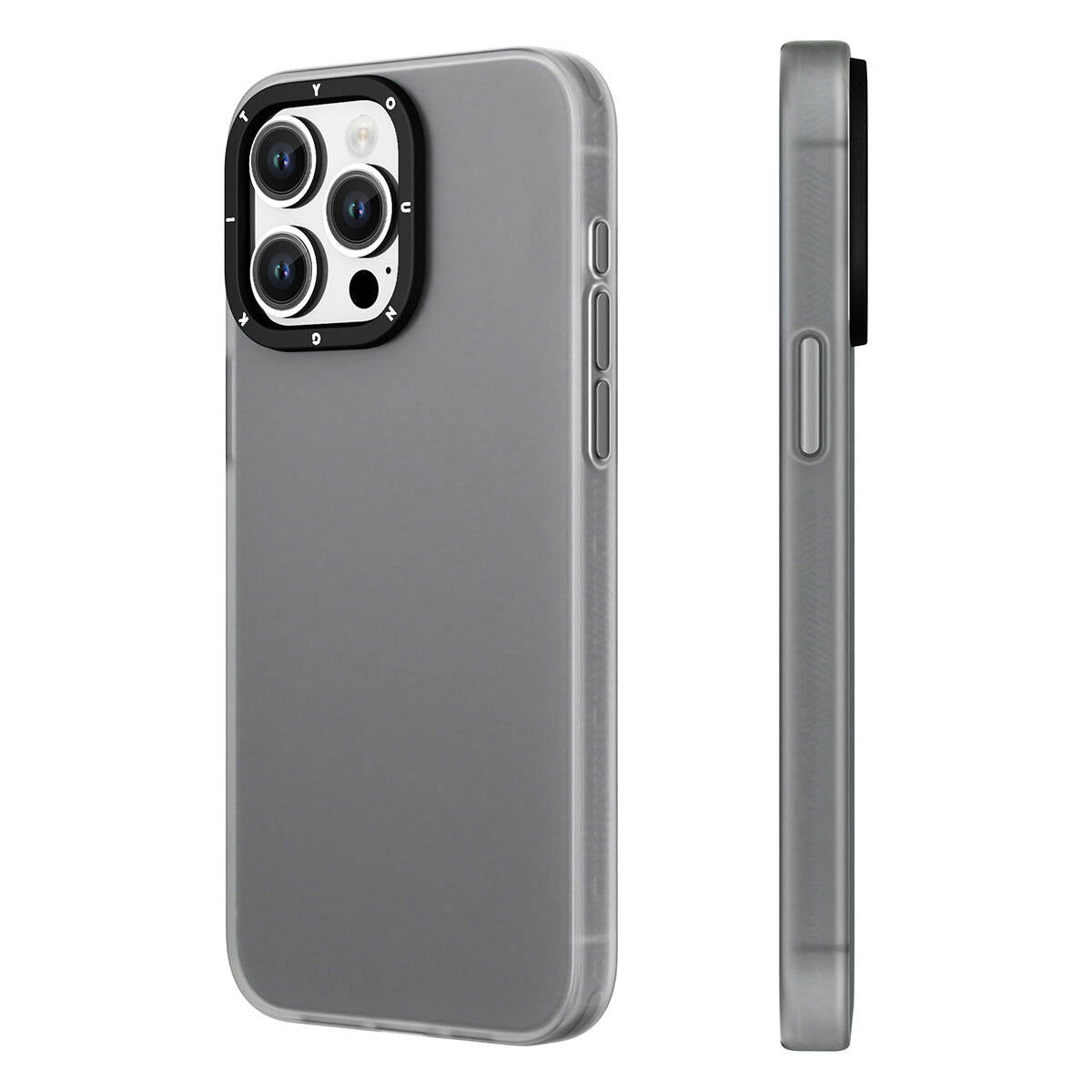 Apple iPhone 15 Pro Max Kılıf Buzlu Mat Tasarım Youngkit Hidden Sand Serisi Kapak Gri