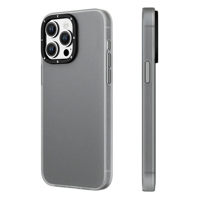 Apple iPhone 15 Pro Max Kılıf Buzlu Mat Tasarım Youngkit Hidden Sand Serisi Kapak Gri