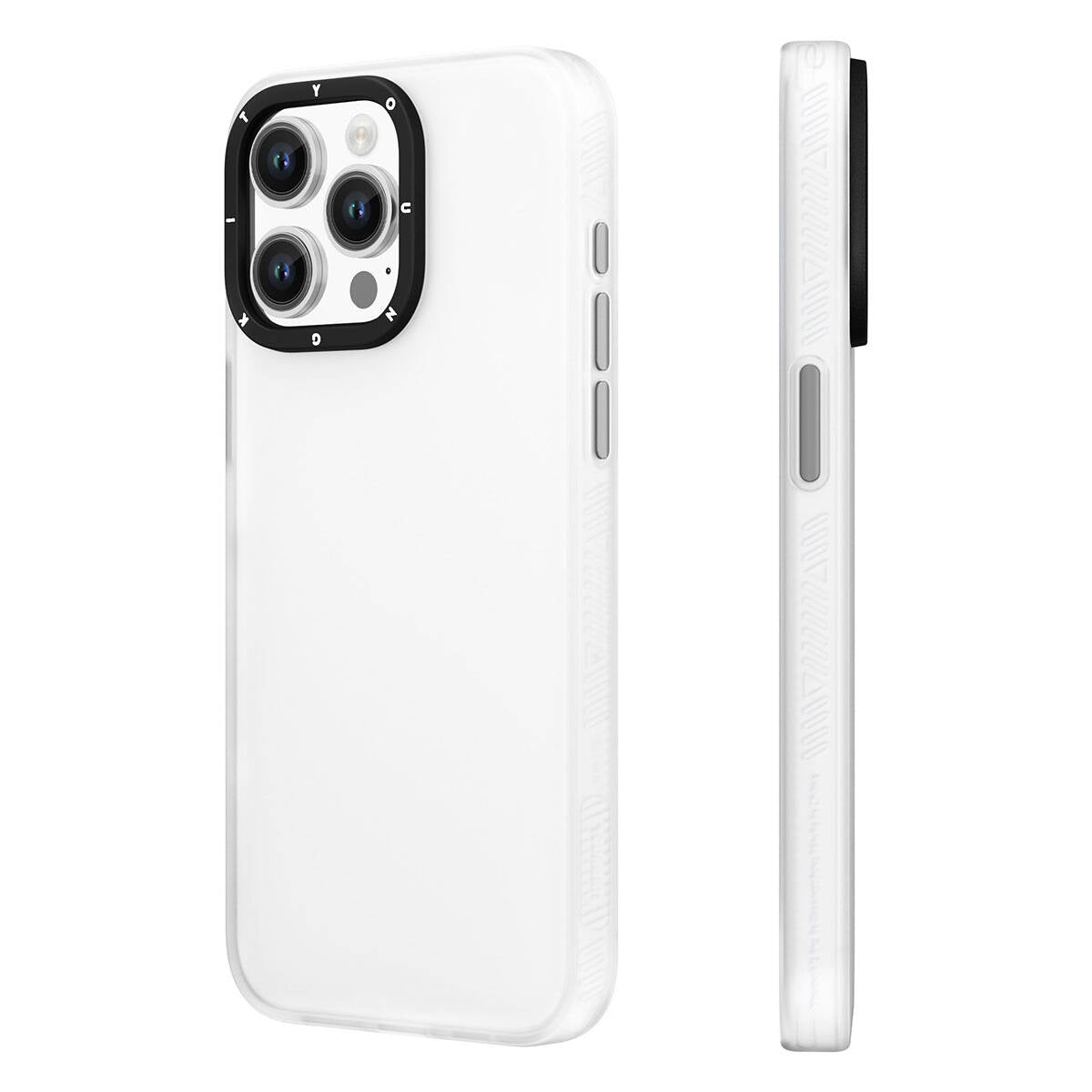 Apple iPhone 15 Pro Max Kılıf Buzlu Mat Tasarım Youngkit Hidden Sand Serisi Kapak Gri